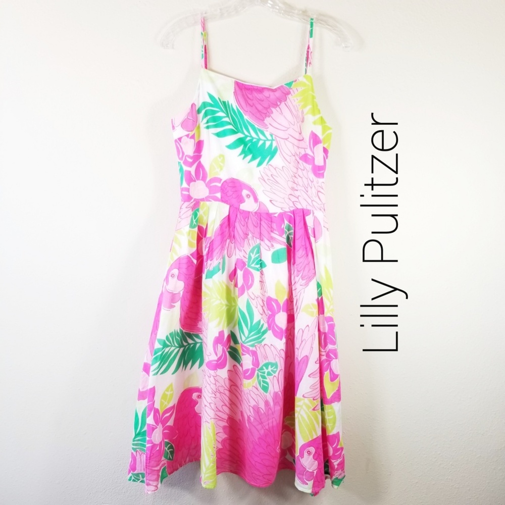 Lilly Pulitzer 6 Port Caw Parrot Bird Dress 3316